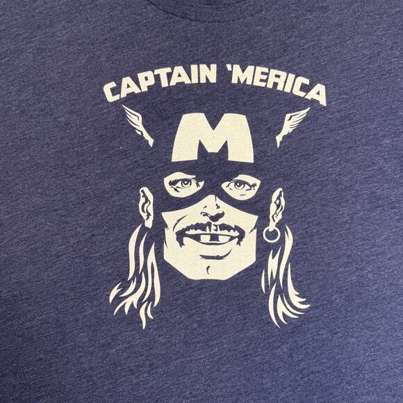 Mens Funny Captain 'Merica  2XL  USA 4th Of July USA Graphic Tee Captain America - Picture 1 of 6